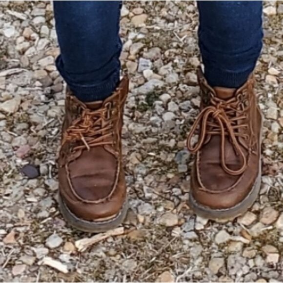 THE Children's Place Brown Ankle Boots Shoes Vegan Leather Zip Lace Up KIDS 9 - Picture 13 of 13